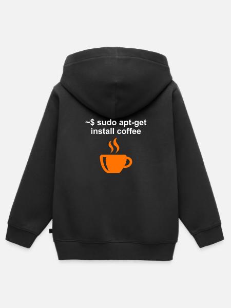 Programmierer Kaffee Kaffeetrinker Informatiker - Premium børne zip-hættetrøje økologisk - sort