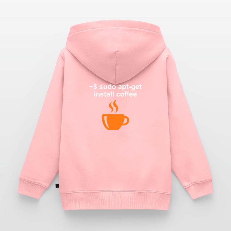 Programmierer Kaffee Kaffeetrinker Informatiker Kinder Premium Organic Zip Hoodie
