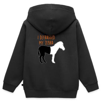 Defragmentiertes Zebra Informatiker Witz Coder - Kinder Premium Organic Zip Hoodie - Schwarz - Hinten - AI Model Kid Male (0cm)