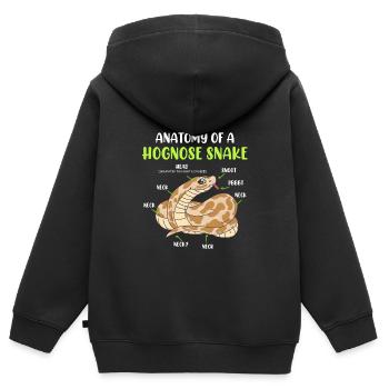 Schlange Anatomie Hakennasennatter Terrarium - Kinder Premium Organic Zip Hoodie - Schwarz - Hinten - AI Model Kid Male (0cm)