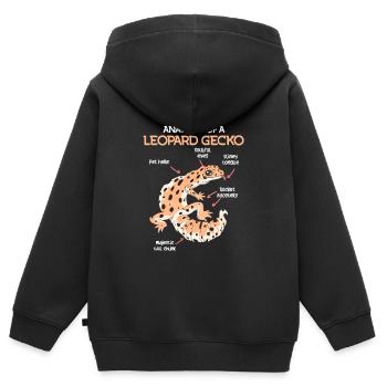 Terrarium Anatomie eines Gecko Echse Leopardgecko - Kinder Premium Organic Zip Hoodie - Schwarz - Hinten - AI Model Kid Male (0cm)