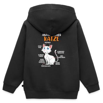 Anatomie einer Katze - Kinder Premium Organic Zip Hoodie - Schwarz - Hinten - AI Model Kid Male (0cm)