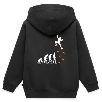 Kletter Evolution Kletterwand Klettern Bouldern - Kinder Premium Organic Zip Hoodie - Schwarz - Hinten - AI Model Kid Male (0cm)