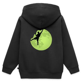 Kletter Boulder Sport Kletterhalle Boulderhalle - Kinder Premium Organic Zip Hoodie - Schwarz - Hinten - AI Model Kid Male (0cm)