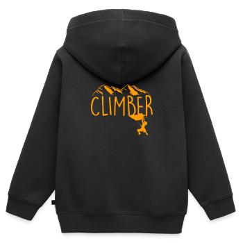 Felsklettern Klettern Kletterer Freiklettern - Kinder Premium Organic Zip Hoodie - Schwarz - Hinten - AI Model Kid Male (0cm)
