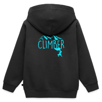 Felsklettern Klettern Kletterer - Kinder Premium Organic Zip Hoodie - Schwarz - Hinten - AI Model Kid Male (0cm)