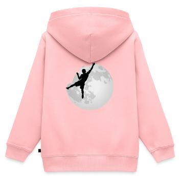 Boulder Freiklettern Klettern Klettersport - Kinder Premium Organic Zip Hoodie - Rosa - Hinten - AI Model Kid Female (0cm)