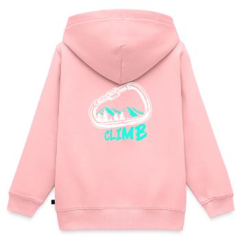 Klettersport Klettern Felsklettern Freiklettern - Kinder Premium Organic Zip Hoodie - Rosa - Hinten - AI Model Kid Female (0cm)