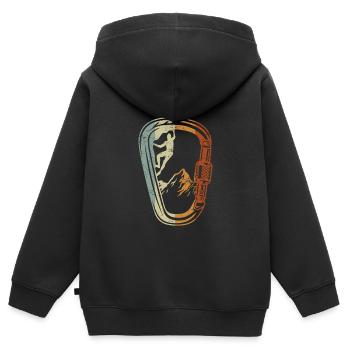 Kletter Karabiner Felsklettern Freiklettern - Kinder Premium Organic Zip Hoodie - Schwarz - Hinten - AI Model Kid Male (0cm)