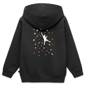 Climbing Sports Climbing Hall Climbing Handles Bouldering - Kids Premium Organic Zip-up Hoodie - black - Back - AI Model Kid Male (0cm)