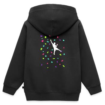 Poignées d’escalade Escalade Bouldern Boulderhalle - Sweat Premium à capuche zippé enfant bio - noir - Dos - AI Model Kid Male (0cm)