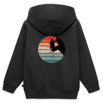 Klettern Felsklettern Klettersport Boulder - Kinder Premium Organic Zip Hoodie - Schwarz - Hinten - AI Model Kid Male (0cm)