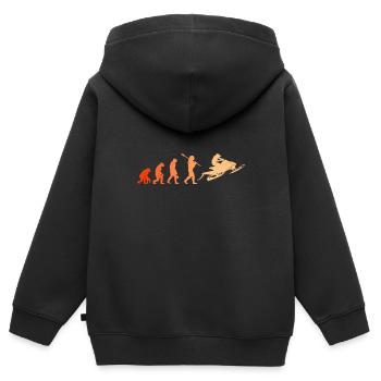 Snowmobil Evolution Motorschlitten Schneemobil - Kinder Premium Organic Zip Hoodie - Schwarz - Hinten - AI Model Kid Male (0cm)