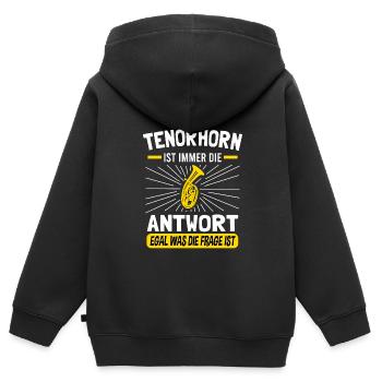 Tenorhorn Tenorhornist Blaskapelle Orchester - Kinder Premium Organic Zip Hoodie - Schwarz - Hinten - AI Model Kid Male (0cm)