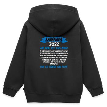 Jugendweihe Konfirmation Jugendlicher Erwachsener - Kinder Premium Organic Zip Hoodie - Schwarz - Hinten - AI Model Kid Male (0cm)