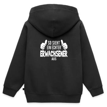 Jugendweihe Konfirmation Jugendlicher Erwachsener - Kinder Premium Organic Zip Hoodie - Schwarz - Hinten - AI Model Kid Male (0cm)