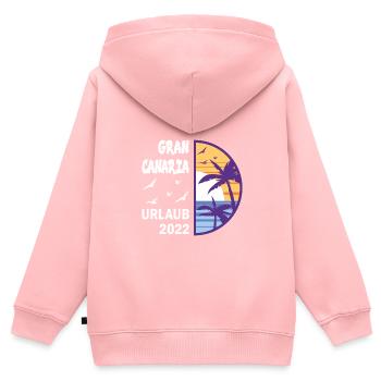 Gran Canaria Kanarische Inseln - Kinder Premium Organic Zip Hoodie - Rosa - Hinten - AI Model Kid Female (0cm)