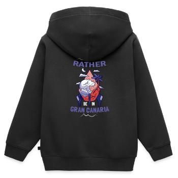 Gran Canaria Kanarische Inseln - Kinder Premium Organic Zip Hoodie - Schwarz - Hinten - AI Model Kid Male (0cm)