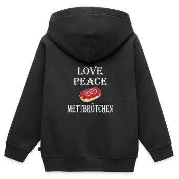 Mettbrötchen Mett Mettigel - Kinder Premium Organic Zip Hoodie - Schwarz - Hinten - AI Model Kid Male (0cm)