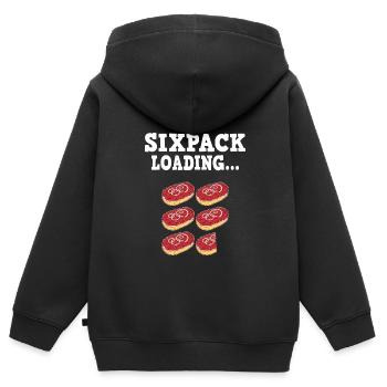 Mettbrötchen Mett Mettigel - Kinder Premium Organic Zip Hoodie - Schwarz - Hinten - AI Model Kid Male (0cm)
