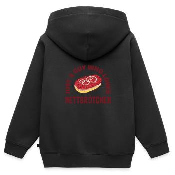 Mettbrötchen Mett Mettigel - Kinder Premium Organic Zip Hoodie - Schwarz - Hinten - AI Model Kid Male (0cm)