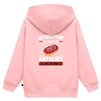 Mettbrötchen Mett Mettigel - Kinder Premium Organic Zip Hoodie - Rosa - Hinten - AI Model Kid Female (0cm)
