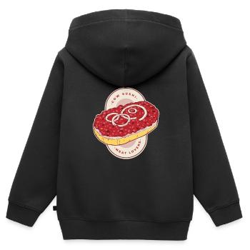 Mettbrötchen Mett Mettigel - Kinder Premium Organic Zip Hoodie - Schwarz - Hinten - AI Model Kid Male (0cm)