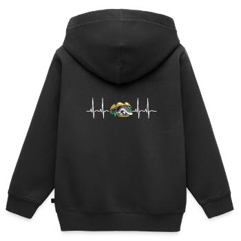 Fischbrötchen mit Pommes - Kinder Premium Organic Zip Hoodie - Schwarz - Hinten - AI Model Kid Male (0cm)