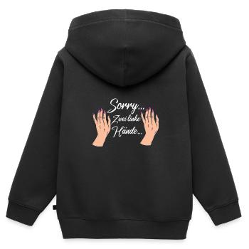 Tollpatsch Tollpatschige Freundin - Kinder Premium Organic Zip Hoodie - Schwarz - Hinten - AI Model Kid Male (0cm)