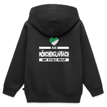 Mönchengladbach Fanartikel - Kinder Premium Organic Zip Hoodie - Schwarz - Hinten - AI Model Kid Male (0cm)