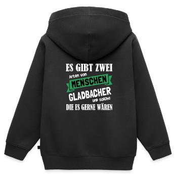 Mönchengladbach Fanartikel - Kinder Premium Organic Zip Hoodie - Schwarz - Hinten - AI Model Kid Male (0cm)
