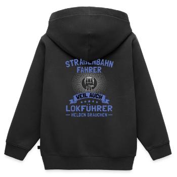 Straßenbahnfahrer Straßenbahn S-Bahn - Kinder Premium Organic Zip Hoodie - Schwarz - Hinten - AI Model Kid Male (0cm)