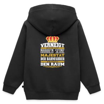 Straßenbahnfahrer Straßenbahn S-Bahn - Kinder Premium Organic Zip Hoodie - Schwarz - Hinten - AI Model Kid Male (0cm)