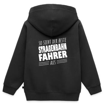 Straßenbahnfahrer Straßenbahn S-Bahn - Kinder Premium Organic Zip Hoodie - Schwarz - Hinten - AI Model Kid Male (0cm)