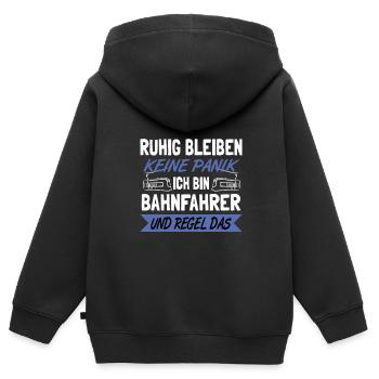 Straßenbahnfahrer Straßenbahn S-Bahn - Kinder Premium Organic Zip Hoodie - Schwarz - Hinten - AI Model Kid Male (0cm)