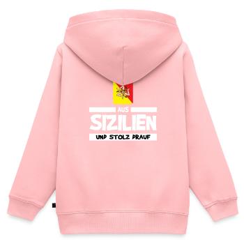 Sizilien Sizilianer Palermo Sicilia - Kinder Premium Organic Zip Hoodie - Rosa - Hinten - AI Model Kid Female (0cm)