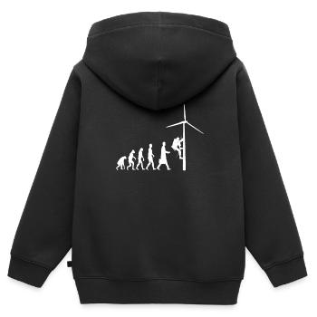 Windenergie Windkraftanlage Windrad - Kinder Premium Organic Zip Hoodie - Schwarz - Hinten - AI Model Kid Male (0cm)