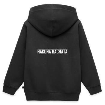 Hakuna Bachata - Sweat Premium à capuche zippé enfant bio - noir - Dos - AI Model Kid Male (0cm)