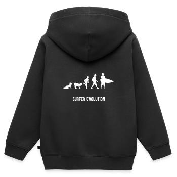 Surfer evolution evolution - Kids Premium Organic Zip-up Hoodie - black - Back - AI Model Kid Male (0cm)
