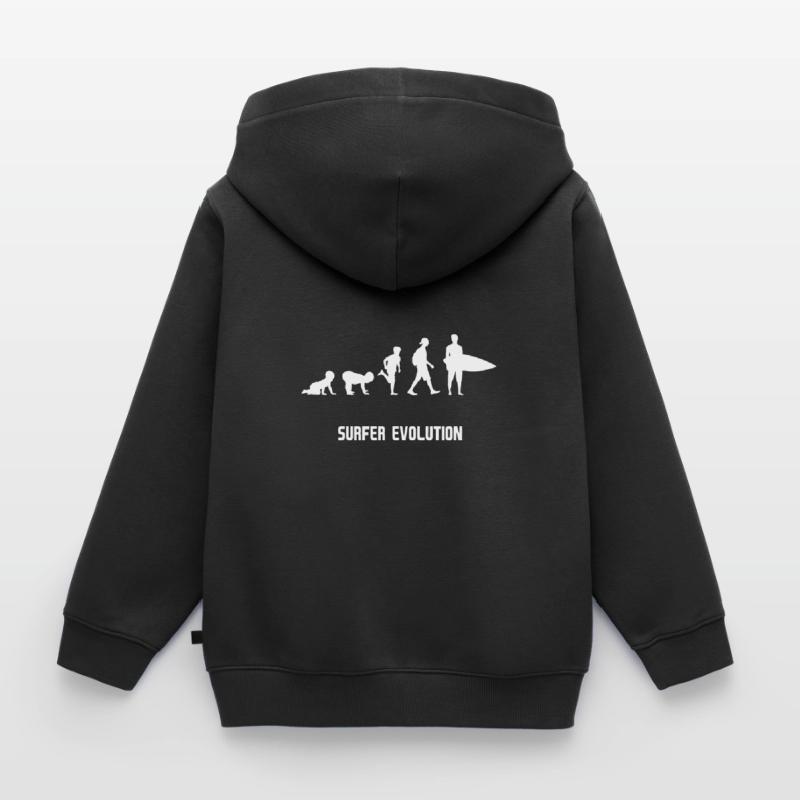 Surfer evolution evolution Kids Premium Organic Zip-up Hoodie
