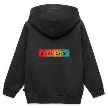 Sarcasme Tableau périodique Humour - Sweat Premium à capuche zippé enfant bio - noir - Dos - AI Model Kid Male (0cm)