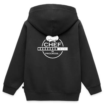 Manager in Bearbeitung - Kinder Premium Organic Zip Hoodie - Schwarz - Hinten - AI Model Kid Male (0cm)