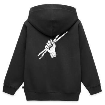 Drumsticks Schlagzeug Schlagzeuger Drummer Sticks - Kinder Premium Organic Zip Hoodie - Schwarz - Hinten - AI Model Kid Male (0cm)