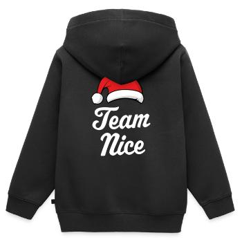 Team Nizza - Kinder Premium Organic Zip Hoodie - Schwarz - Hinten - AI Model Kid Male (0cm)