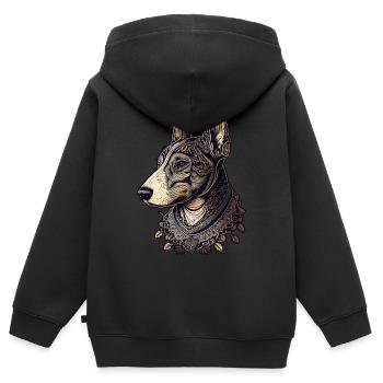 Bull terrier - Kids Premium Organic Zip-up Hoodie - black - Back - AI Model Kid Male (0cm)