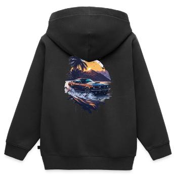 Klassischer Sportwagen - Kinder Premium Organic Zip Hoodie - Schwarz - Hinten - AI Model Kid Male (0cm)