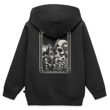 Und am Ende - Kinder Premium Organic Zip Hoodie - Schwarz - Hinten - AI Model Kid Male (0cm)