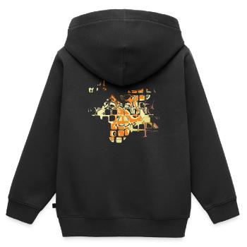 Retro - Kinder Premium Organic Zip Hoodie - Schwarz - Hinten - AI Model Kid Male (0cm)