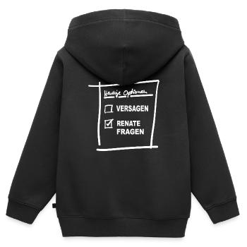 Renate Fragen - Kinder Premium Organic Zip Hoodie - Schwarz - Hinten - AI Model Kid Male (0cm)