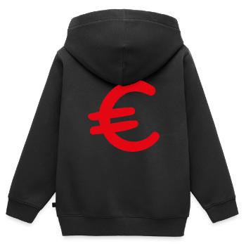 Geld Währung Euro Zeichen - Kinder Premium Organic Zip Hoodie - Schwarz - Hinten - AI Model Kid Male (0cm)